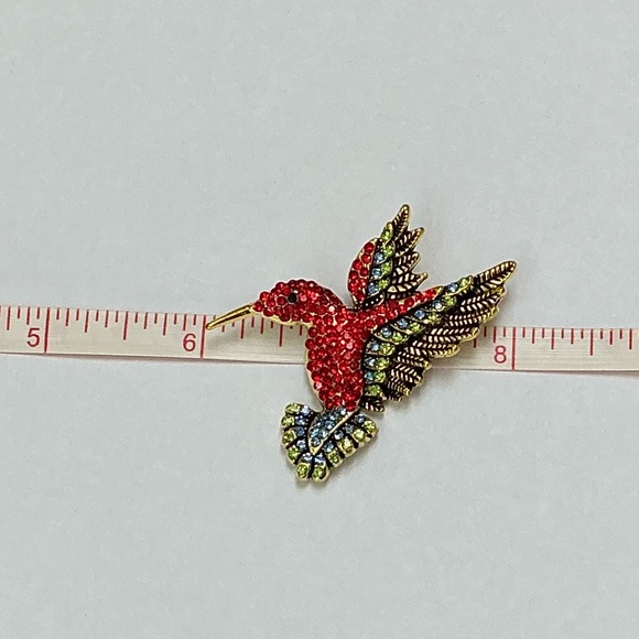 Red Hummingbird Brooch - Picture 6 of 6